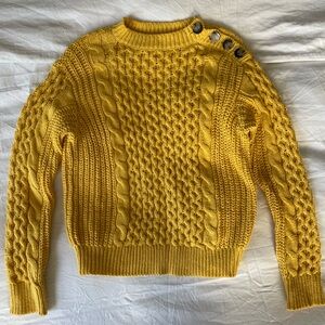 Yellow Cable Knit Sweater